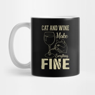 Cats And Wine Funny design, funny cat shirt, wine and cat lover shirt Mug